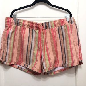 Prana Papaya Soleil Stripe Mariya Swim Shorts Womens Size XL Pink Orange